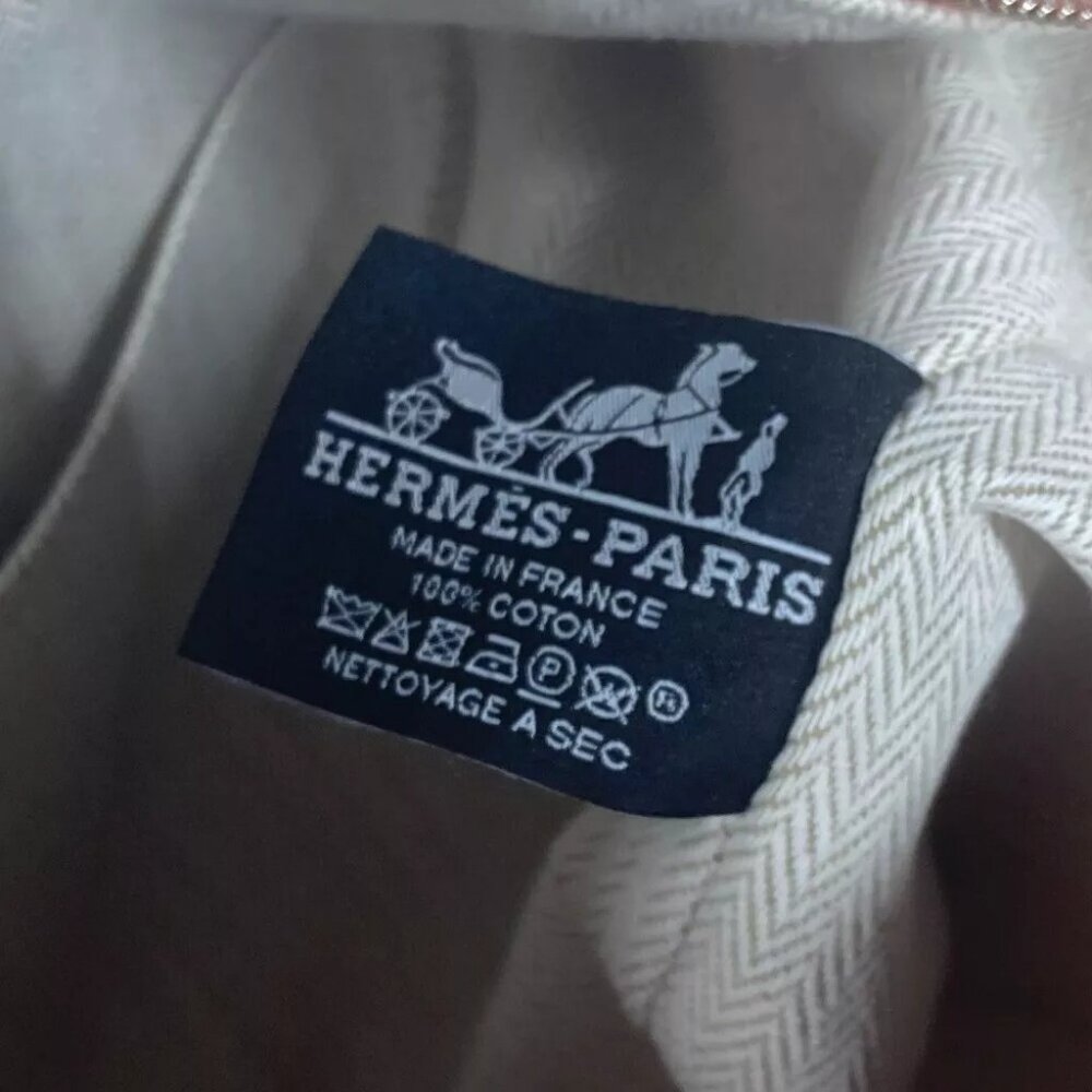 HERMES Bridua Black GM bag vanity bag pouch Hand Bag Canvas pink - Picture 14 of 16